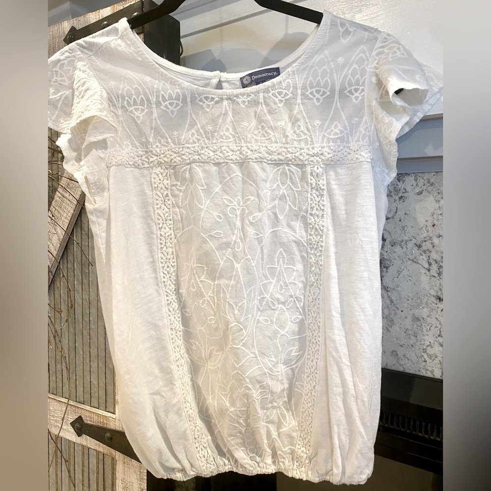 Anthropologie Flutter Sleeve Tee